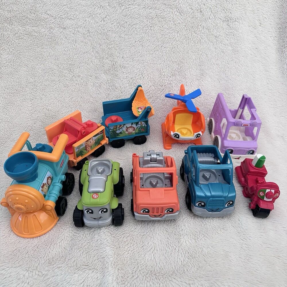 Fisher Price Little People Car Train Vehicle Helicopter Lot Contemporary